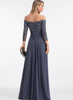 Off the Shoulder Strapless Pleated Chiffon Maxi Dress