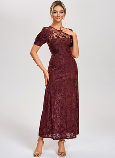 A-line Scoop Ankle-Length Velvet Cocktail Dress 