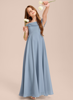 A-line Off the Shoulder Chiffon Dress