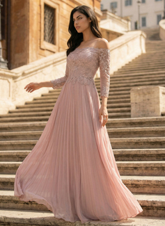 Jurk van kant met off-the-shoulder pailletten