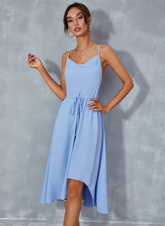 Cowl Chiffon Midi Dress
