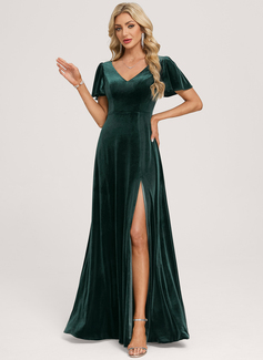 A-line Ruffle Velvet Dress