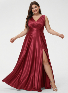 A-line One Shoulder Stretch Satin Dress