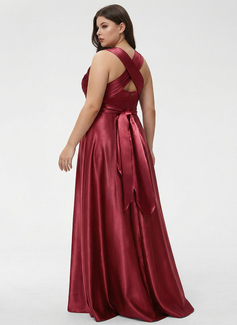 A-line One Shoulder Stretch Satin Dress