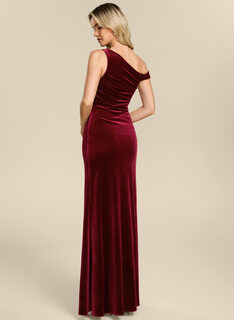 Robe sirène avec plis en velours