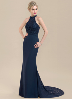 high neck gown
