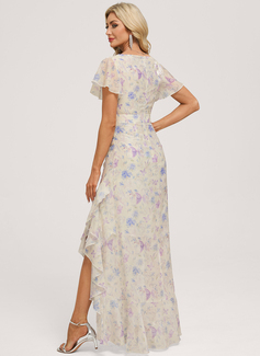 Trumpet/Mermaid Ruffle Floral Dress