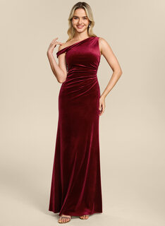 Robe sirène avec plis en velours