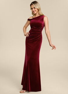 Robe sirène avec plis en velours