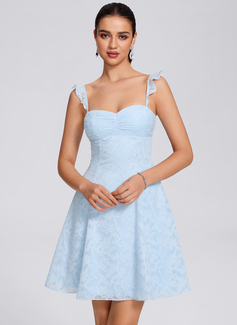 A-line Sweetheart Short Jacquard Homecoming Dress With Ruffle 