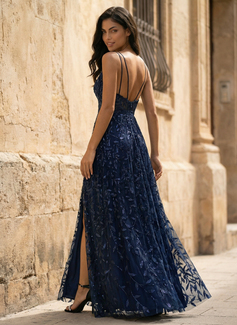 Spaghetti Straps Sequins Lace Dress