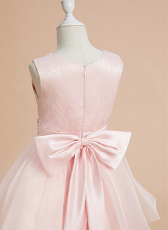 Ballkjole/Prinsesse Scoop Ankel-lengde Blonder/Organza Kjoler til Barn 