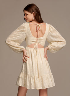 Frynse Torget A-line kjole Chiffong Mini Motekjoler 