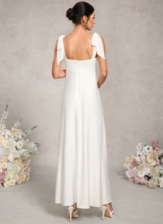 A-line Square Ankle-Length Jersey Chiffon Maternity Dresses With Bow 