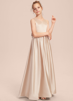 A-line Bow Satin Dress