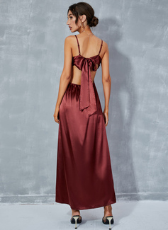 Torget Sexy A-line kjole Satin Midi Motekjoler 