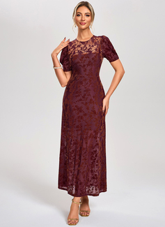 A-line Scoop Ankle-Length Velvet Cocktail Dress 