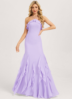 Trumpet/Mermaid Halter Ruffle Chiffon Dress