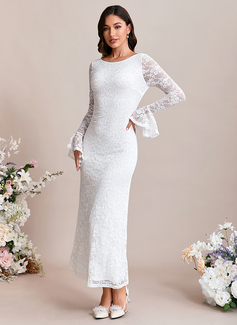 Sequins Boat Neck Long Sleeve Trumpet/Mermaid Lace Maxi Dress 