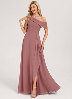 A-line Ruched Chiffon Dress