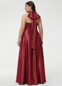 A-line One Shoulder Stretch Satin Dress