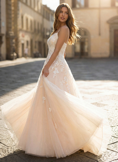 Jurk van tule met vierkant spaghetti pailletten