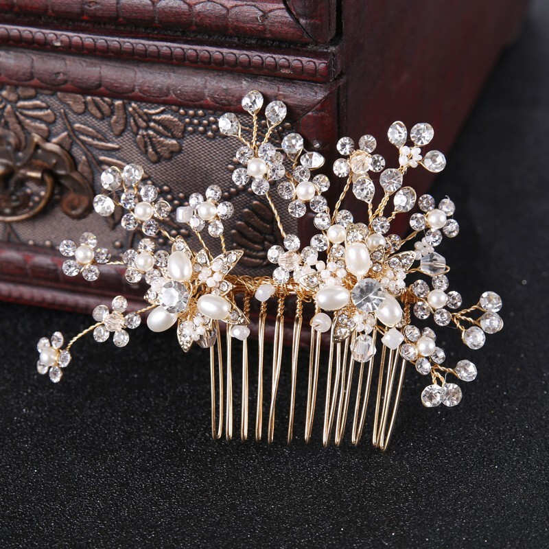 Pearl Rhinestone Hair Combs Hair Accessories Wedding Headpieces 
