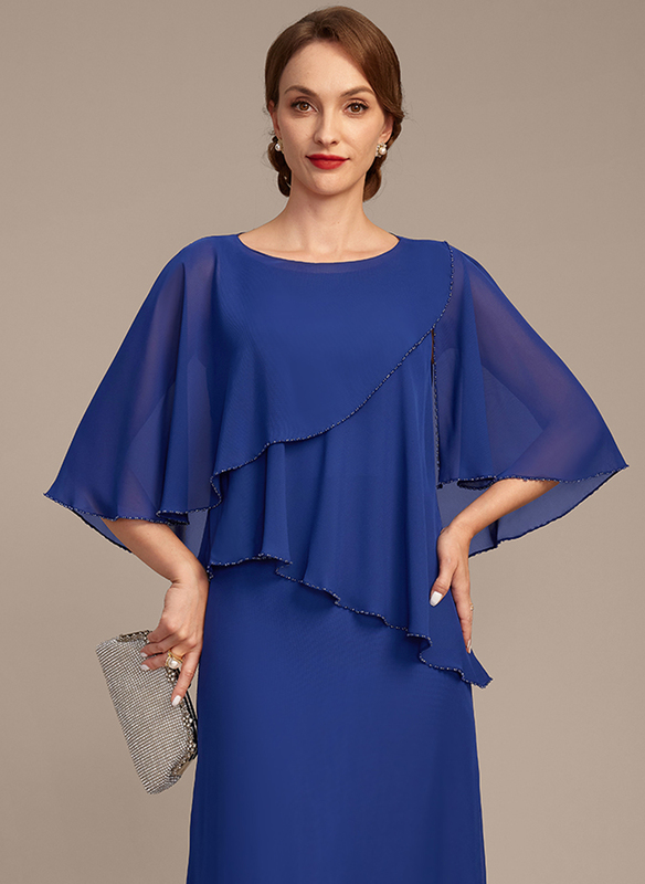 Chiffon Evening Mother's Wrap With Beading 