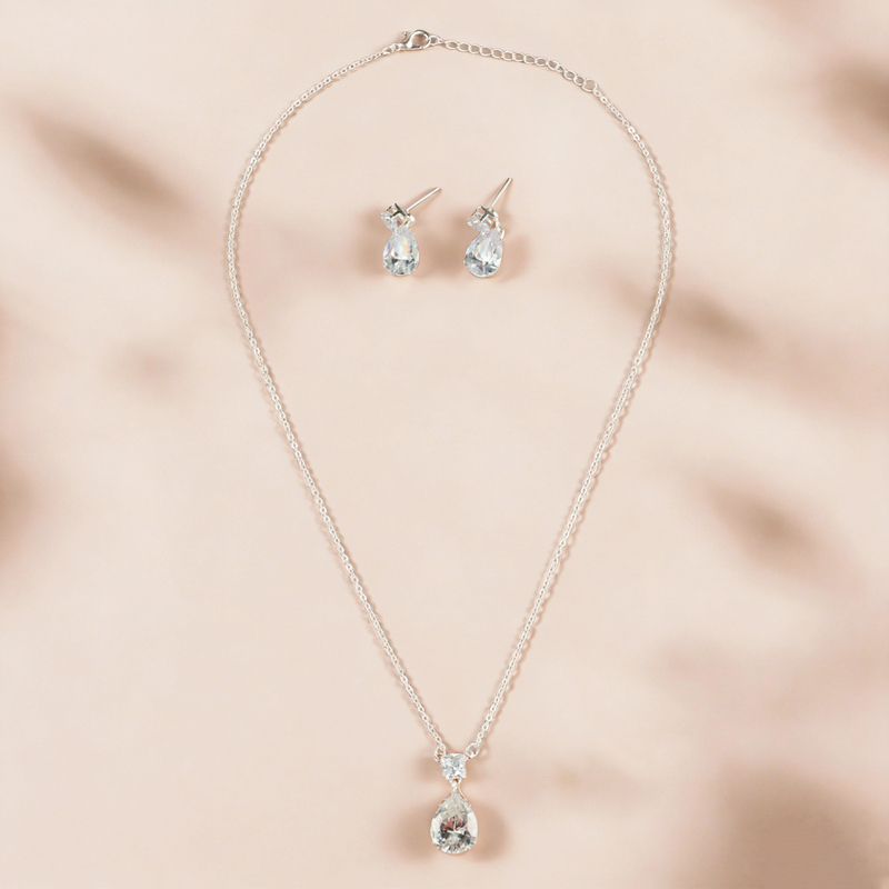 Klassisk stil Rhinestone Bryllup Halskjede Smykker Sett 