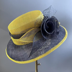 Damen Breites Krempe Blumen Sinamay Cocktail Kentucky Derby Kirchenhüte 