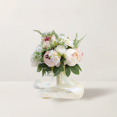 Artificial Wedding Flowers Free-Form Silk Cloth Roses Bridal Bouquets 
