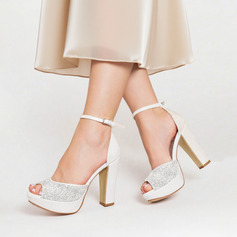 Donna sandali da sposa scarpe da sposa scarpe da damigella d'onore tacco alto scarpe da sposa peep toe strass matrimonio cerimonia ballo studentesco sera cocktail scarpe 