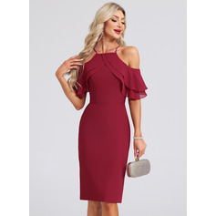 Kleid Midi mit Schulterfrei aus Chiffon