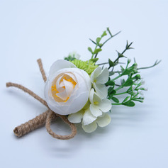 1 PC Artificial Wedding Flowers Silk Cloth Roses Boutonniere 
