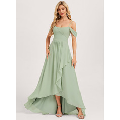 Jurk a-lijn-jurk van de chiffon met ruched