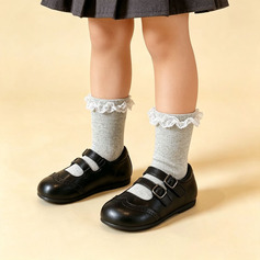 Girl's Flower Girl Shoes Casual Hollow Out Microfiber Leather Round Toe Flat Heel Shoes