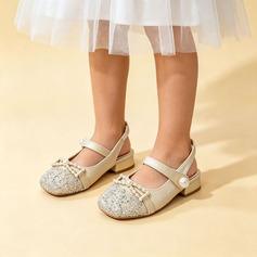 Girl's Flower Girl Shoes Party & Evening Imitation Pearl Leatherette Round Toe Flat Heel Shoes