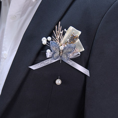 1 PC Artificial Wedding Flowers Silk Cloth Boutonniere 