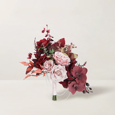 Keinotekoinen hääkukat vapaamuotoinen silkki kukka ruusut morsiamen kukkakimppuihin 