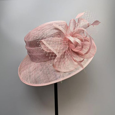 Mulher brim arco torcido sinamay kentucky derby chapéus da igreja