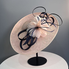 Damen Übergroßen Kunstfedern Sinamay Cocktail HASINATOREN mit Stirnband