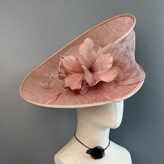 Mulher plumas sinamay kentucky derby fascinadores com bandolete