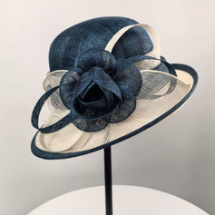 Mulher aba clássica flores sinamay kentucky derby chapéus da igreja