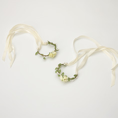 2 kpl keinotekoinen hääkukat silkki ruusut ranne kukkakimppu 