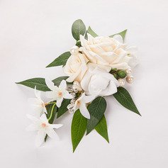 Kunstig Bryllupsblomster Silke Blomst Roser Boutonniere