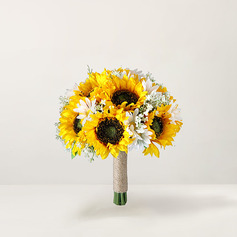 Artificiell Brudbuketter Bukett Form Silke Solros Brudtärna Brudtärna 