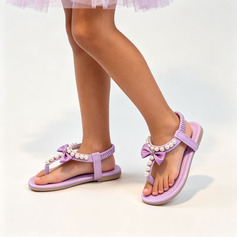 Bambina scarpe flower girl matrimonio fiocco similpelle punta aperta plateau scarpe