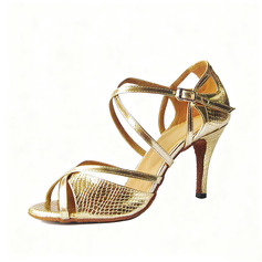 Женский Латинские туфли Высокий каблук Искусственная кожа В помещении Обувь для танцев 