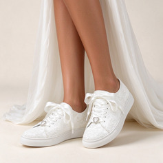 Women's Wedding Sneakers Rhinestone Wedding Shoes Flat Heel Wedding Shoes