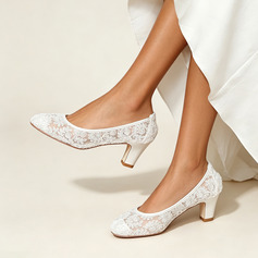 Mulher sapatos de casamento renda salto alto biqueira pontiaguda bombas elegante casamento sapatos
